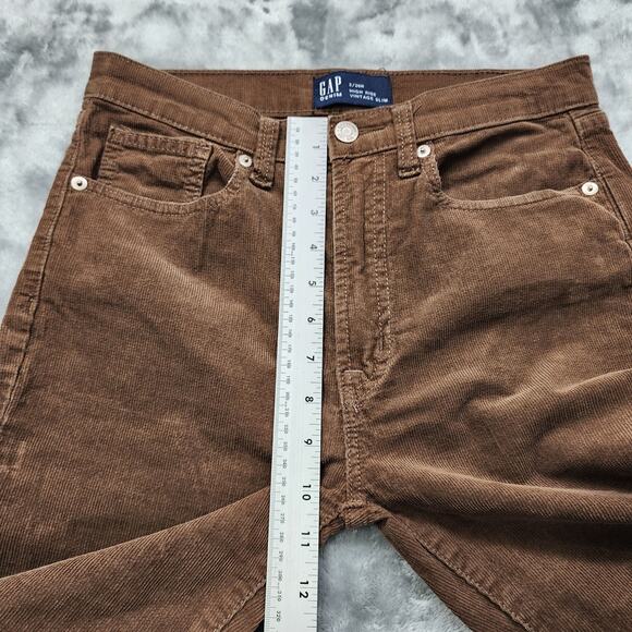Gap Denim Jeans Womens 2/26R Cozy Brown Stretch Corduroy High Rise Vintage Slim - Picture 9 of 12